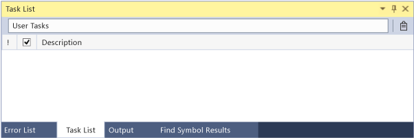 Visual Studio IDE -“任务列表”窗口