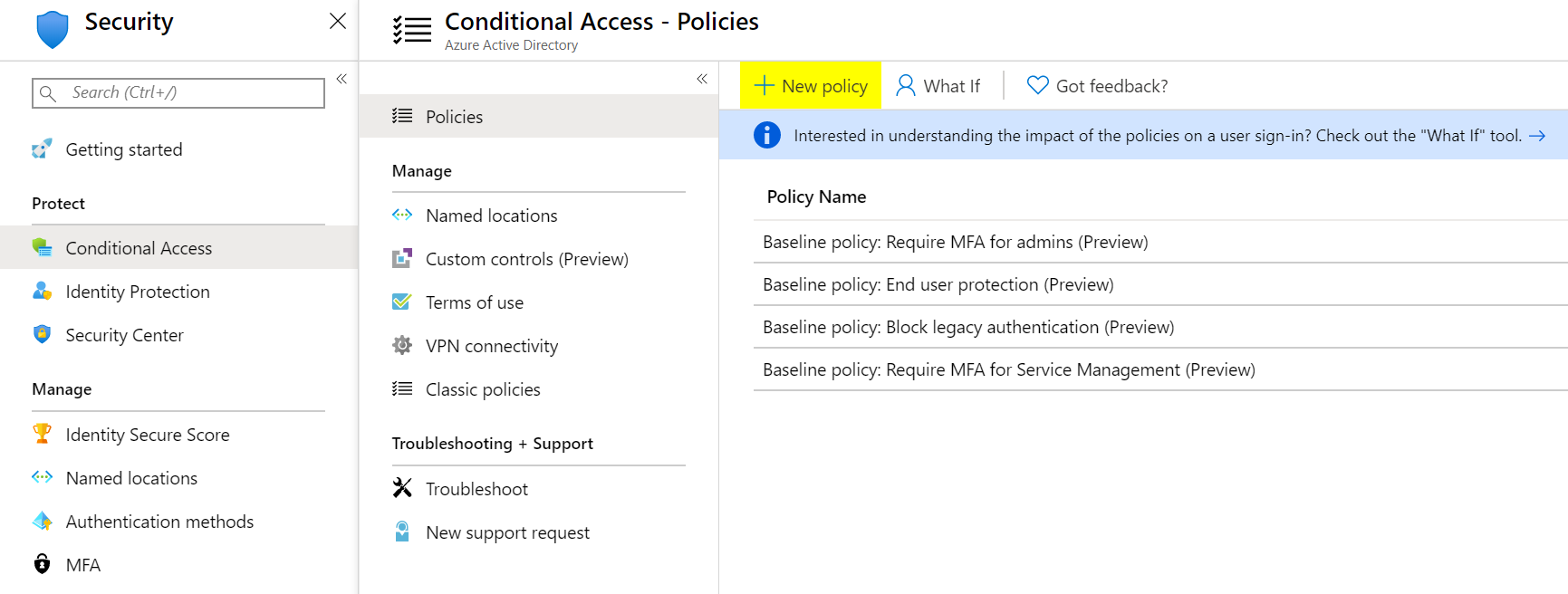 Azure Active Directory 條件式存取