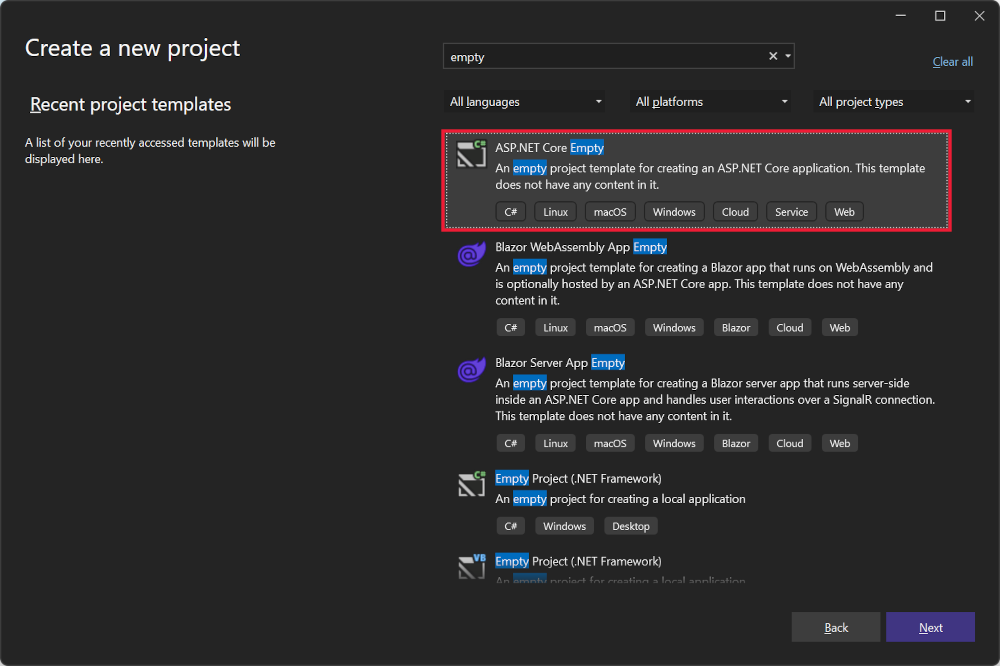 Visual Studio 建立新專案