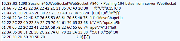 顯示 SignalR 流量的 Fiddler 記錄檢視