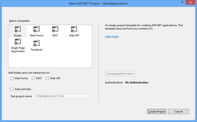 新的 ASP.NET 專案