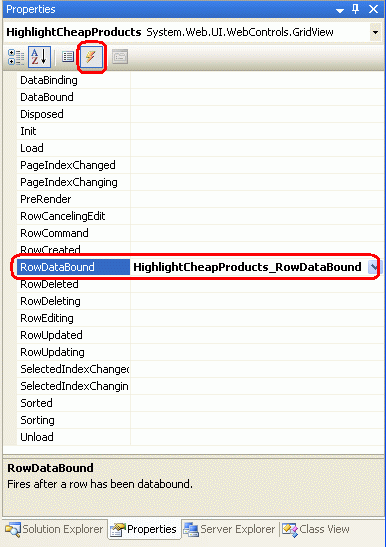 建立 GridView RowDataBound 事件的事件處理程式