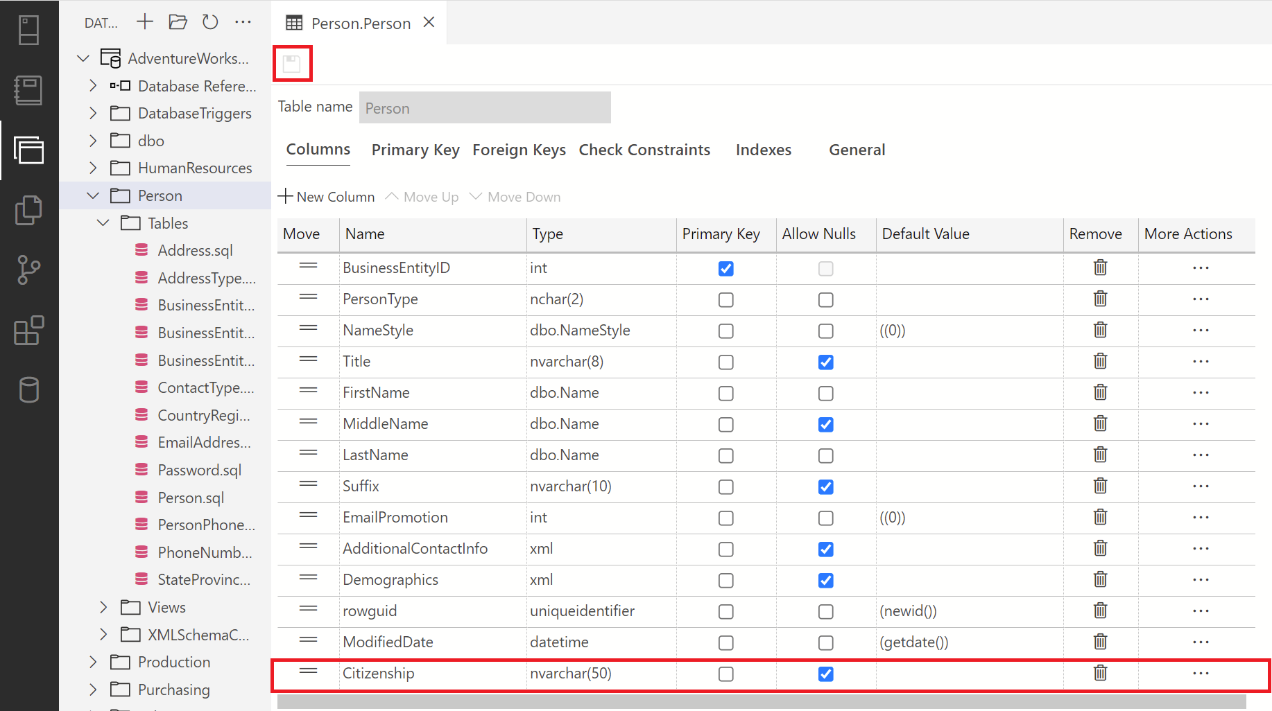 Azure Data Studio 的螢幕擷取畫面，其中顯示如何發佈變更 SQL Database 專案。