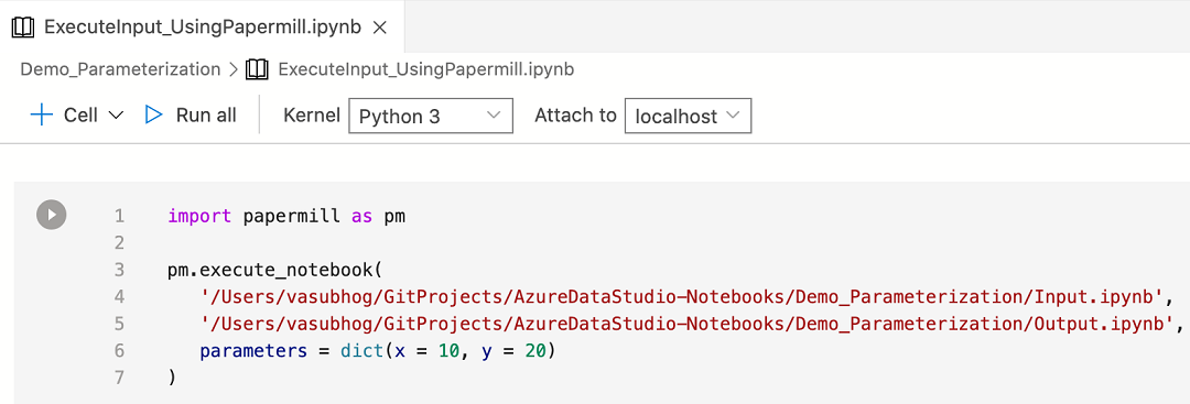 顯示 Python API 執行的螢幕擷取畫面。