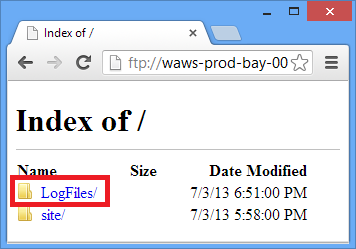 開啟 LogFiles 資料夾