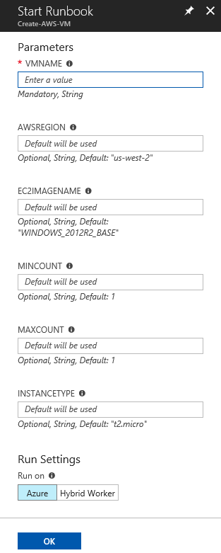 啟動 New-AwsVM Runbook