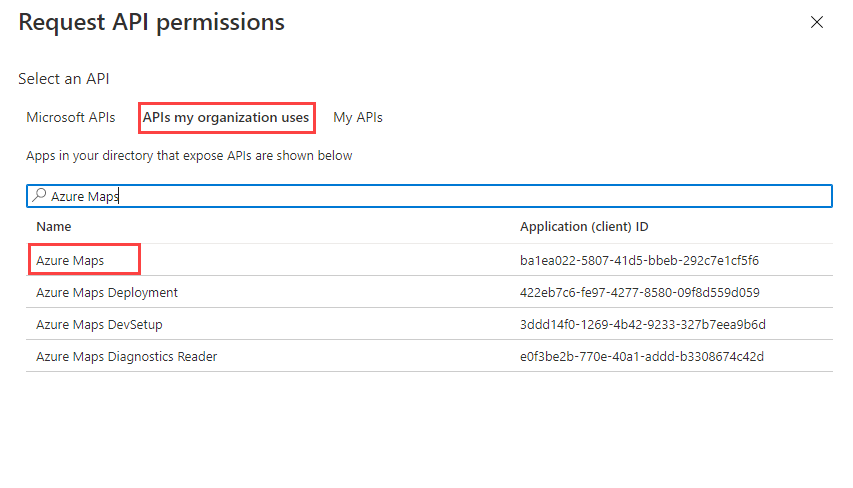 顯示您要求 API 許可權位置的螢幕快照。