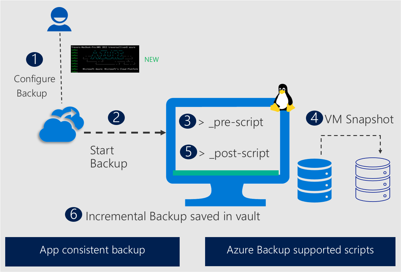 顯示依 Azure 備份之 Linux 應用程式一致快照集的圖表。