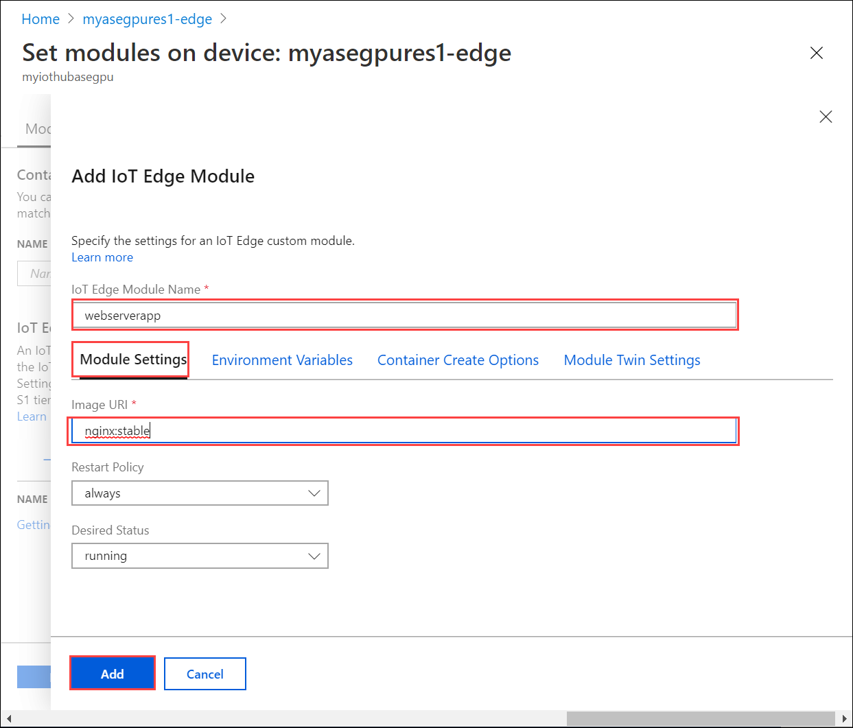 新增IoT Edge模組