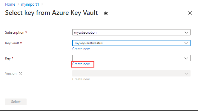 在 Azure 金鑰保存庫 中建立新的金鑰