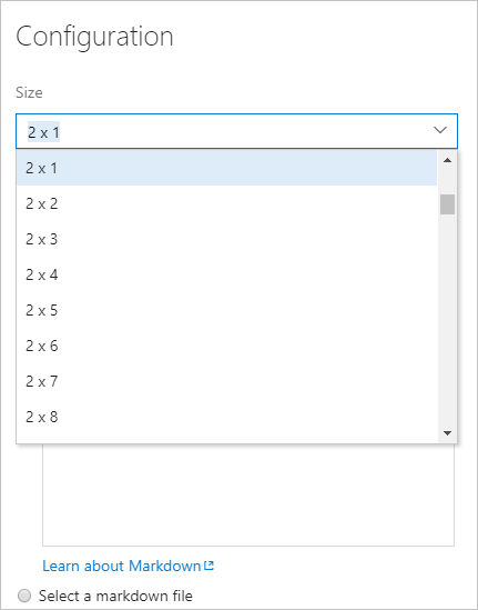 Markdown 小工具設定對話框的螢幕快照，變更大小。