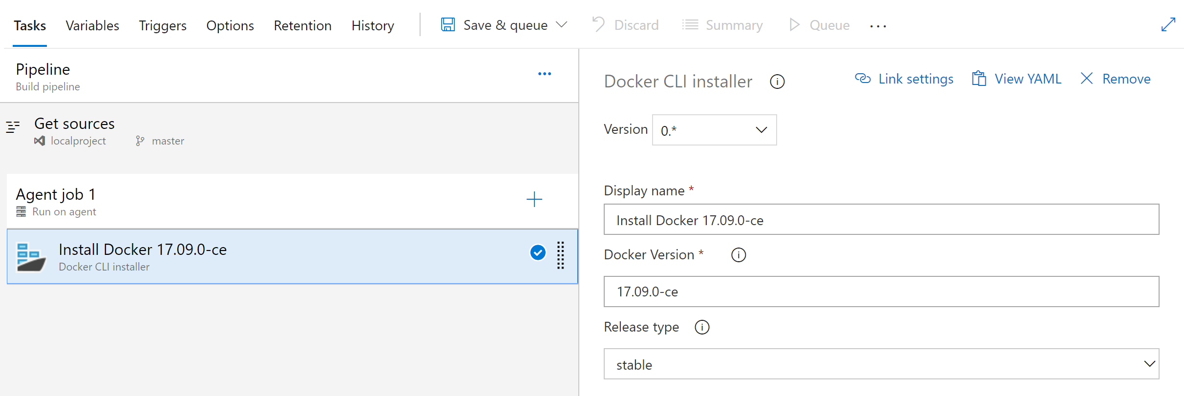 顯示已安裝 DockerCLI 的螢幕快照。