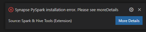 synapse pyspark 安裝錯誤。