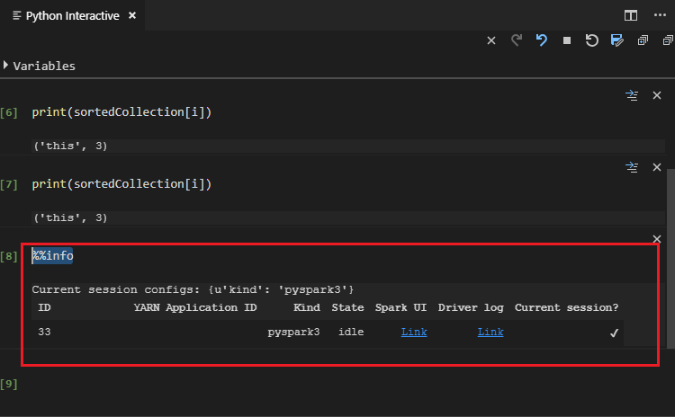 pyspark 互動式檢視作業資訊。