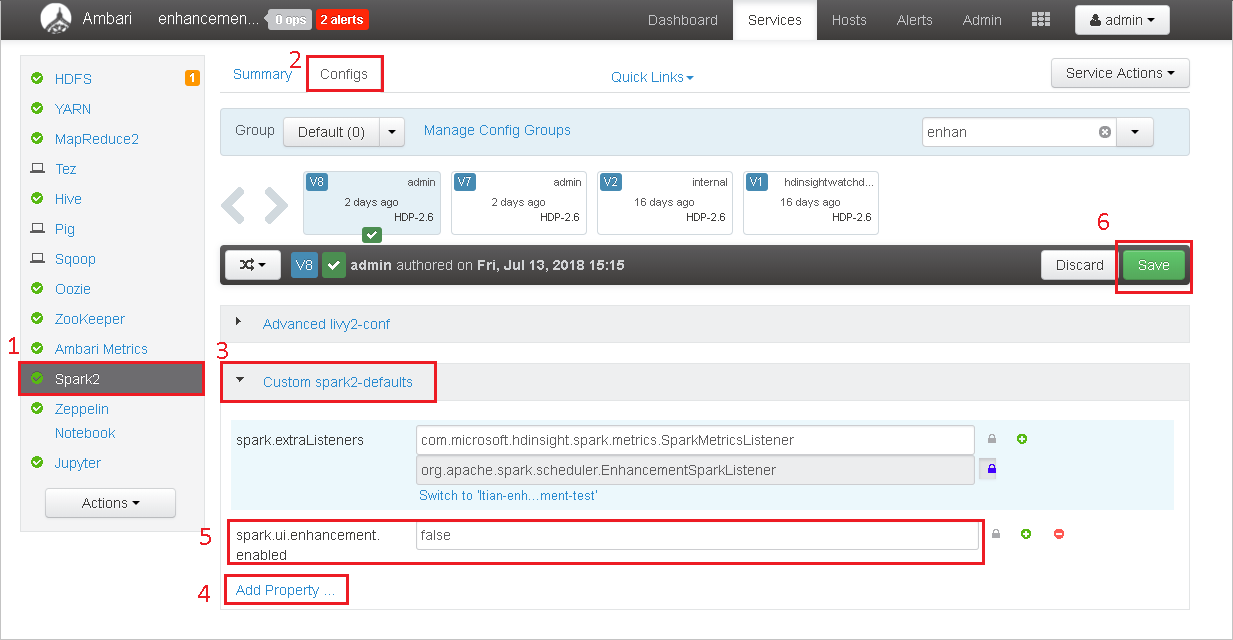 Turn off a feature in Apache Ambari.