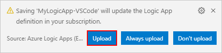 將新的邏輯應用程式上傳至您的 Azure 訂用帳戶