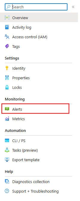 Azure 入口網站的螢幕擷取畫面，其中顯示封包核心控制/資料平面資源功能表。