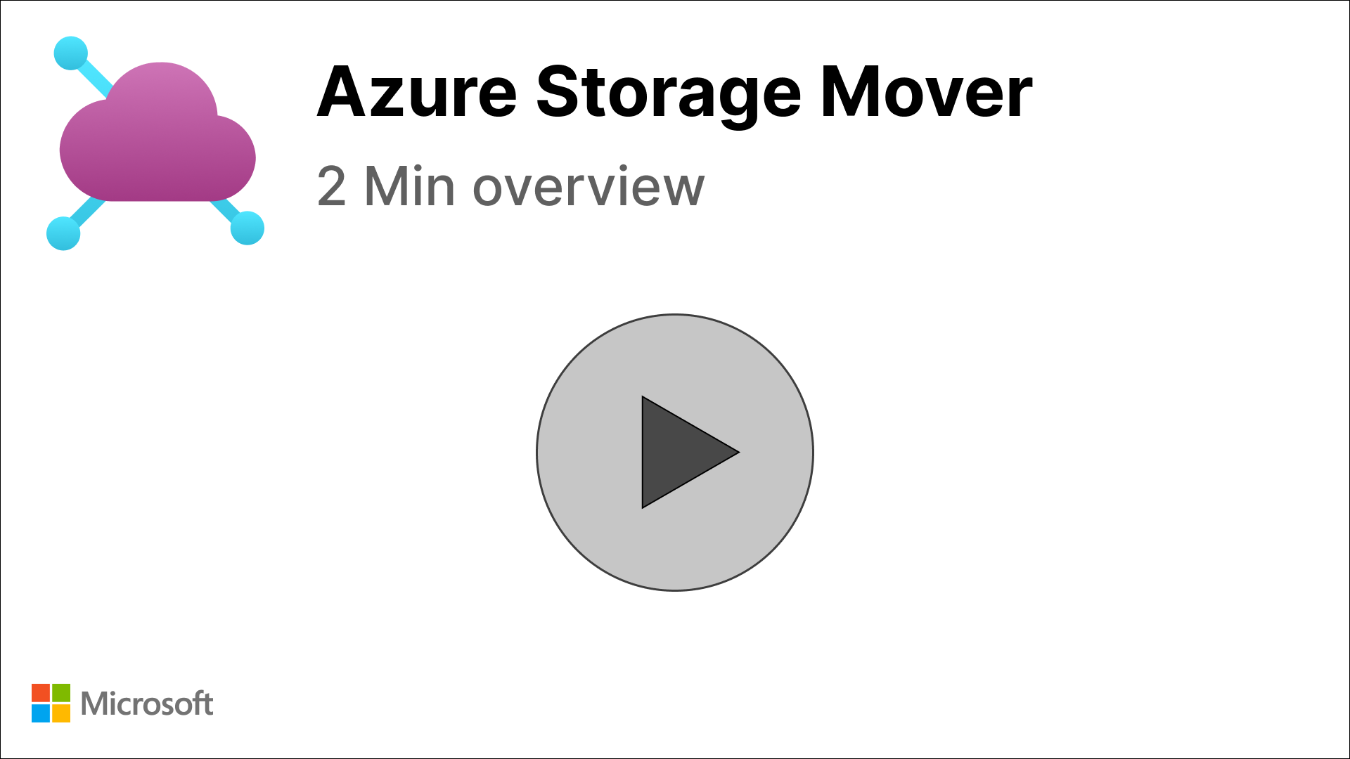 2 分鐘示範影片介紹 Azure Storage Mover，按一下即可播放！