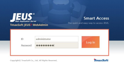JEUS WebAdmin 登入畫面