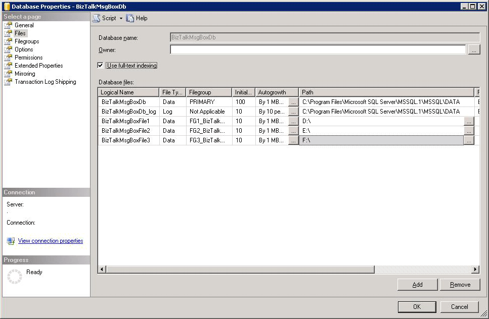 SQL Server，將檔案新增至檔案群組