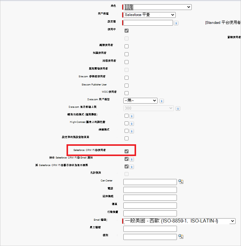 Salesforce crm 內容使用者。