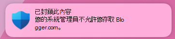 顯示使用者網路保護內容封鎖快顯通知。