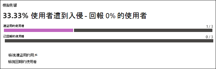 模擬報表之 [報表] 索引標籤上的 [模擬影響] 區段，用於模擬。