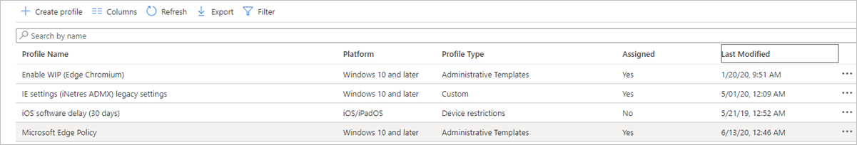 選Microsoft要包含的Edge原則群組