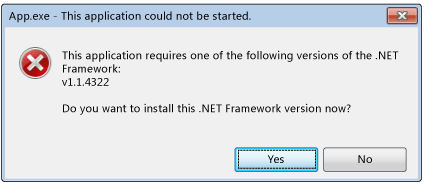 [.NET Framework 初始化錯誤] 對話方塊