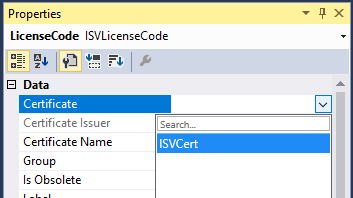 Mapping the certificate to the license code.