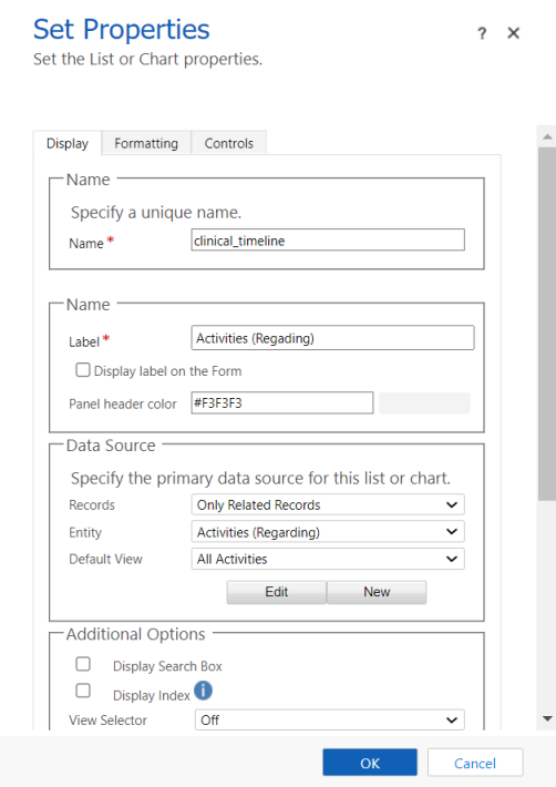 Screenshot showing the subgrid properties.