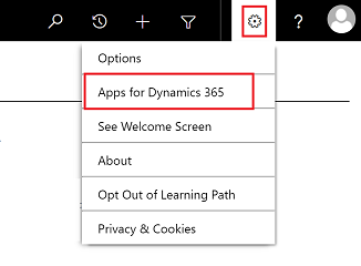 選取 [Dynamics 365 適用的應用程式] 應用程式。