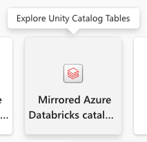 新 Azure Databricks 鏡像專案的網狀架構入口網站螢幕快照。