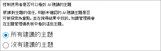 排除建議主題使用者介面的螢幕快照。