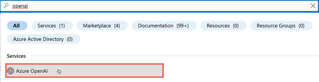 Azure 入口網站 中的 Azure OpenAI 服務