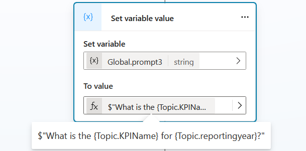 用於提取 KPI 值的 Power Fx 公式的螢幕擷取畫面。