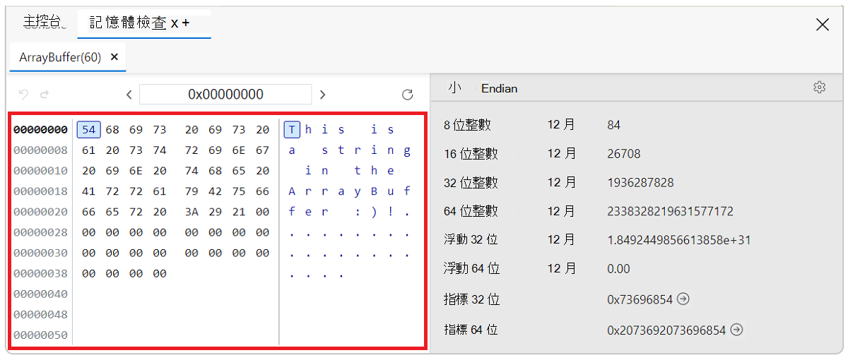 記憶體偵測器面板記憶體緩衝區