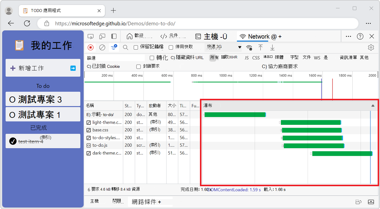 [要求] 窗格的瀑布圖數據行