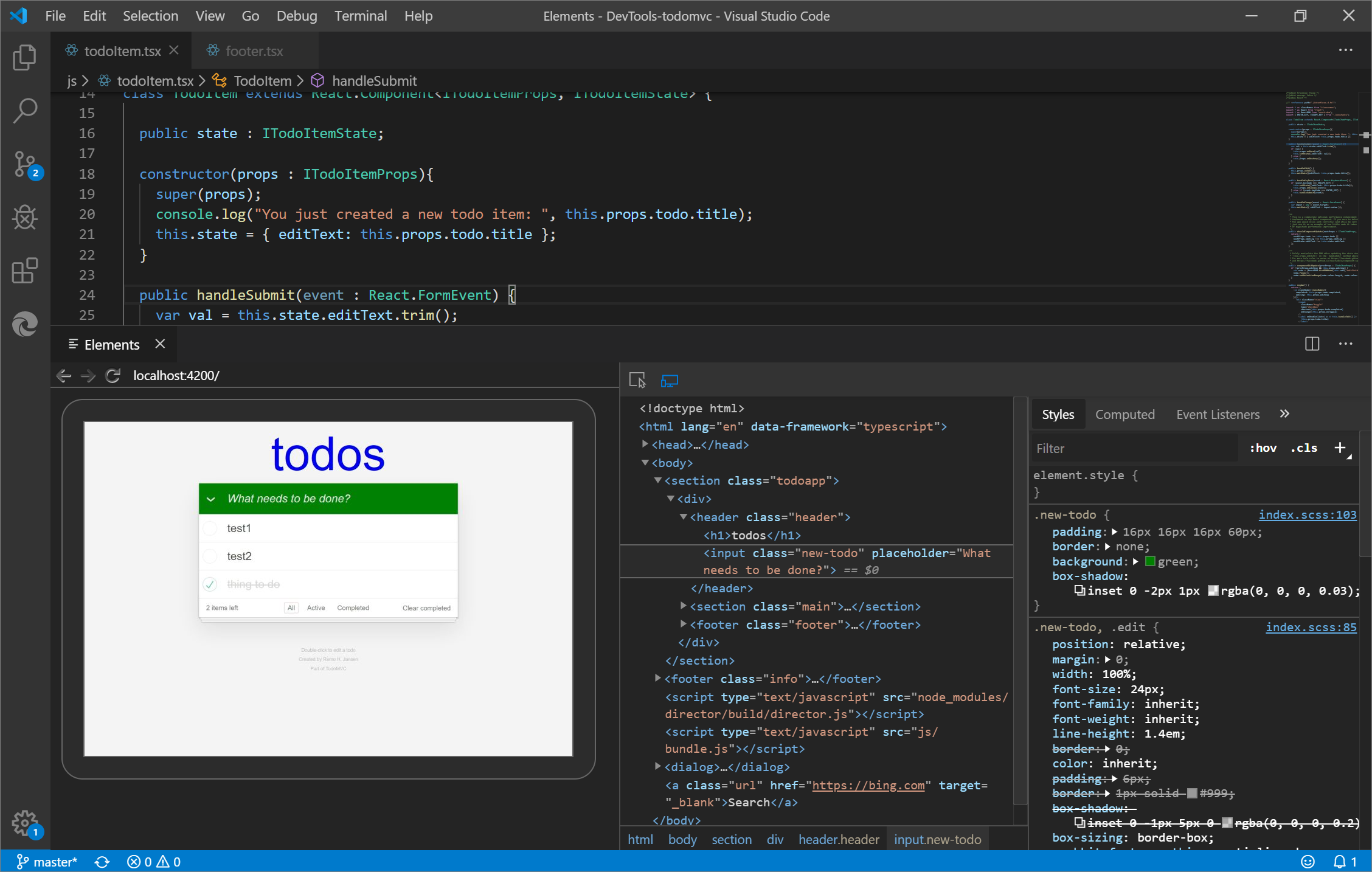 使用 Elements for Microsoft Edge 擴充功能 Visual Studio Code 中的 Elements 工具