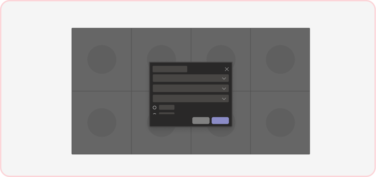 Example showing complex scenarios in an in-meeting dialog.