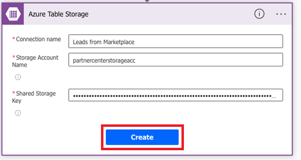 Azure 資料表記憶體視窗