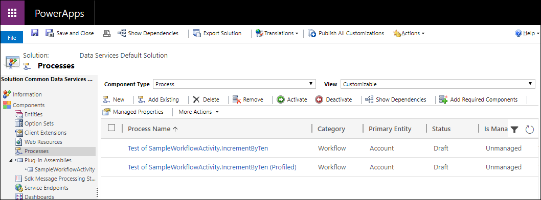 Copied workflow in solution explorer.