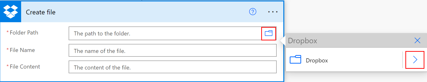 選取 Dropbox 資料夾路徑的螢幕擷取畫面。