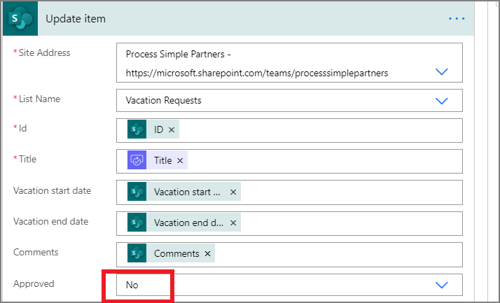 針對已拒絕的要求更新 Sharepoint。