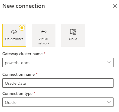 將 Oracle 資料源新增至閘道的螢幕擷取畫面。