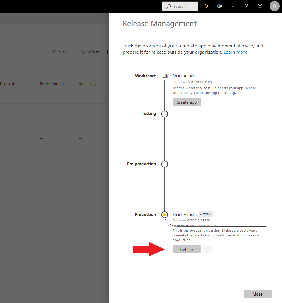 顯示 [Release Management] 按鈕的螢幕擷取畫面。