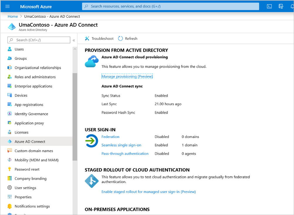 Azure 入口網站狀態