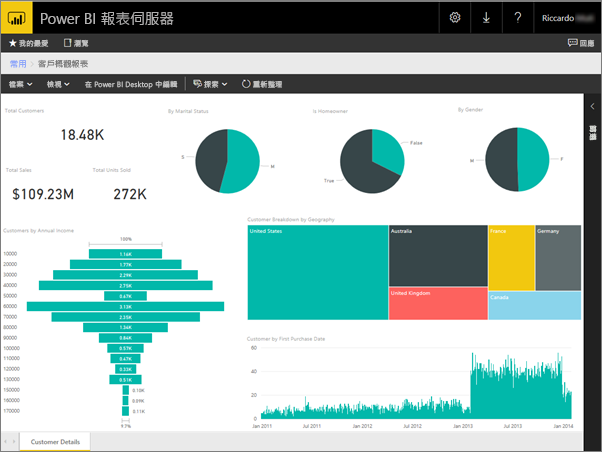 入口網站中的 Power BI 報表