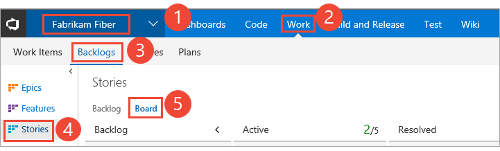 Screehshot to Open Portfolio Kanban board, features.