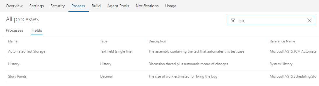 Process admin filtering